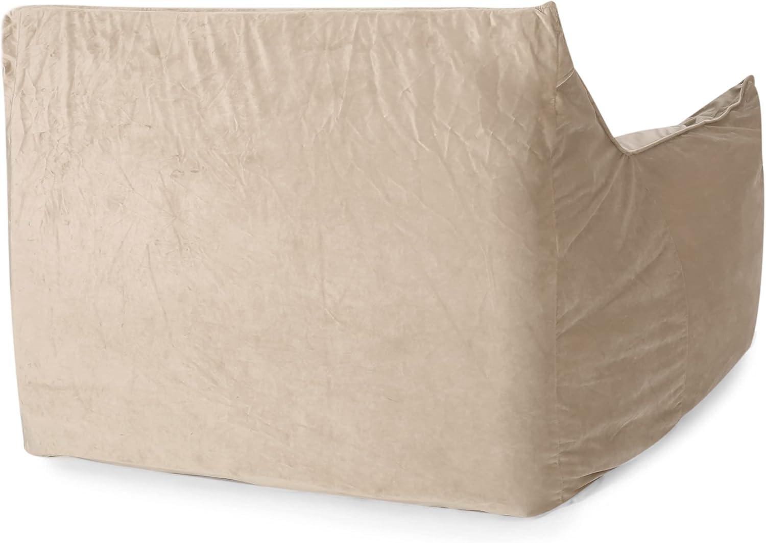 image:imageChristopher Knight Home Loubar Bean Bag Chair with Armrests Velveteen BlackTaupe