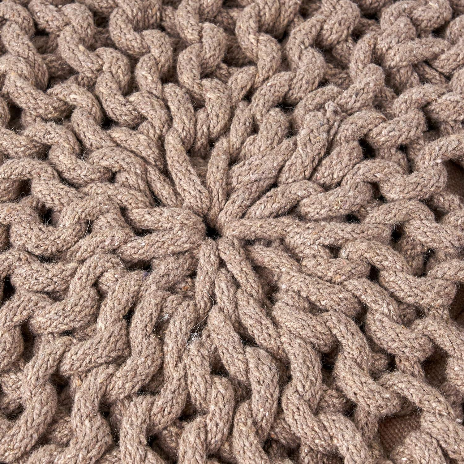 image:imageChristopher Knight Home Malibu Fabric Pouf IvoryBrown