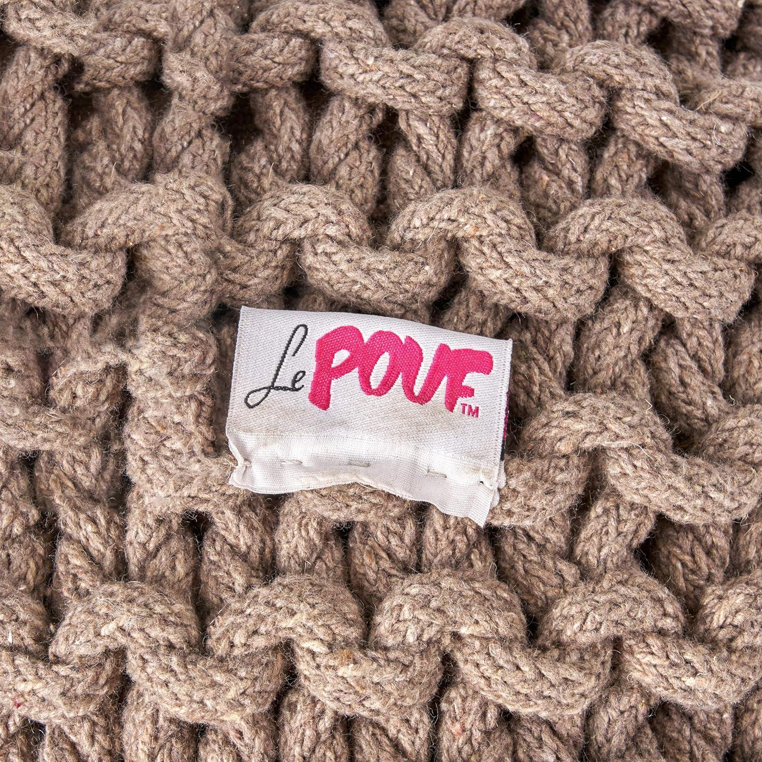 image:imageChristopher Knight Home Malibu Fabric Pouf IvoryBrown