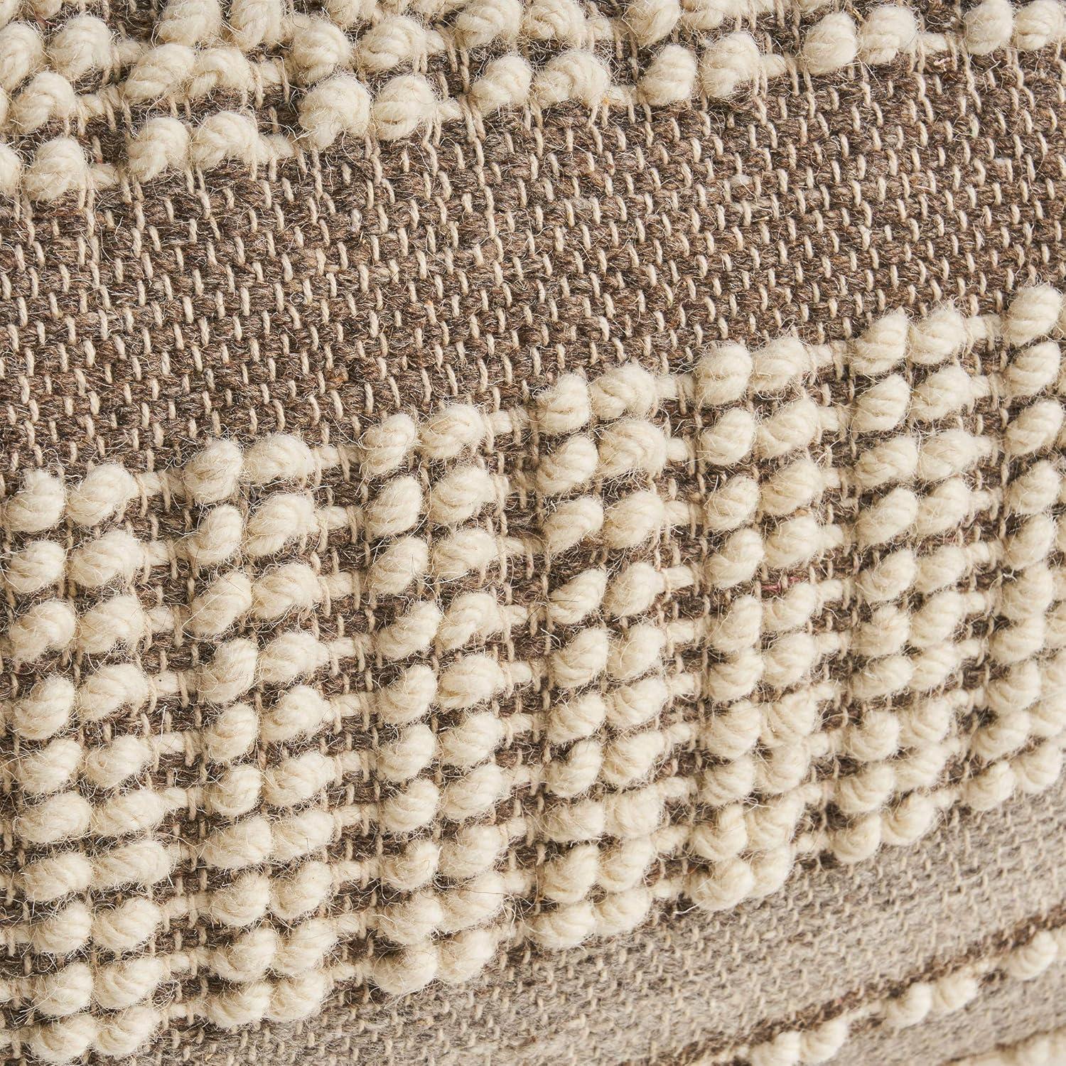 image:imageChristopher Knight Home Malibu Fabric Pouf IvoryGray White