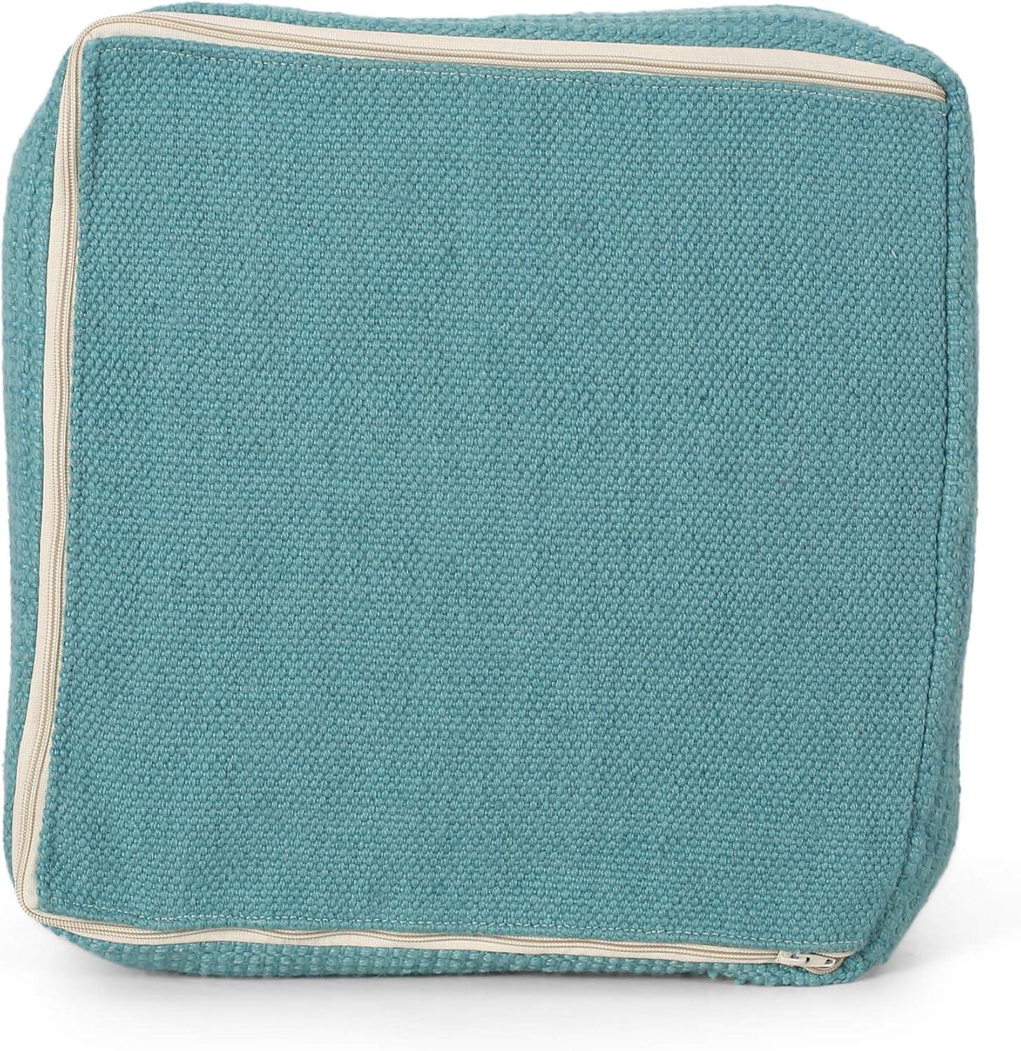image:imageChristopher Knight Home Malibu Fabric Pouf IvoryTeal
