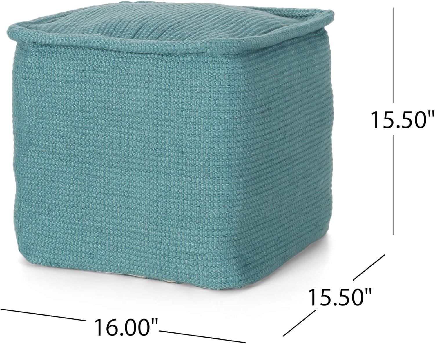 image:imageChristopher Knight Home Malibu Fabric Pouf IvoryTeal