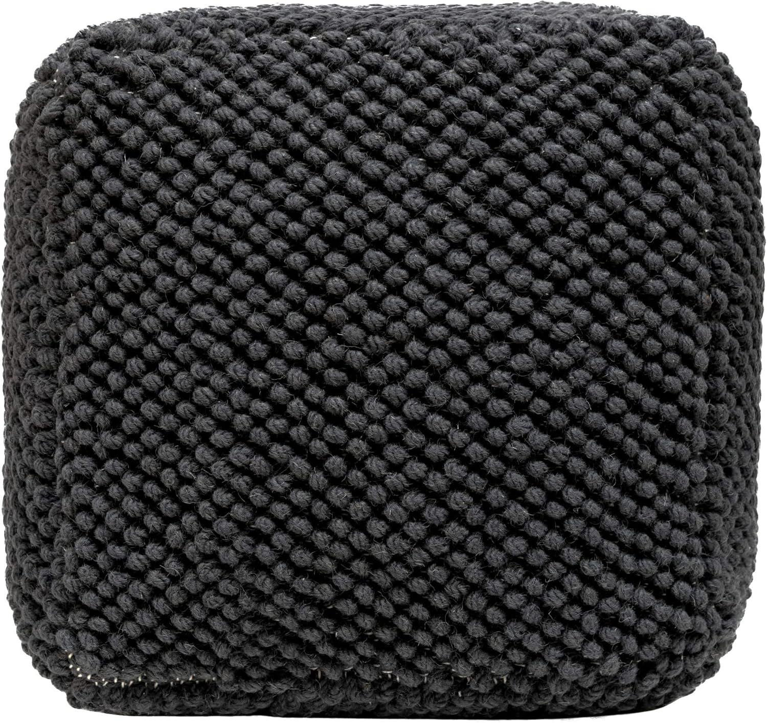 image:imageChristopher Knight Home Stekar Handcrafted Tufted Cube Pouf Wool NaturalCharcoal