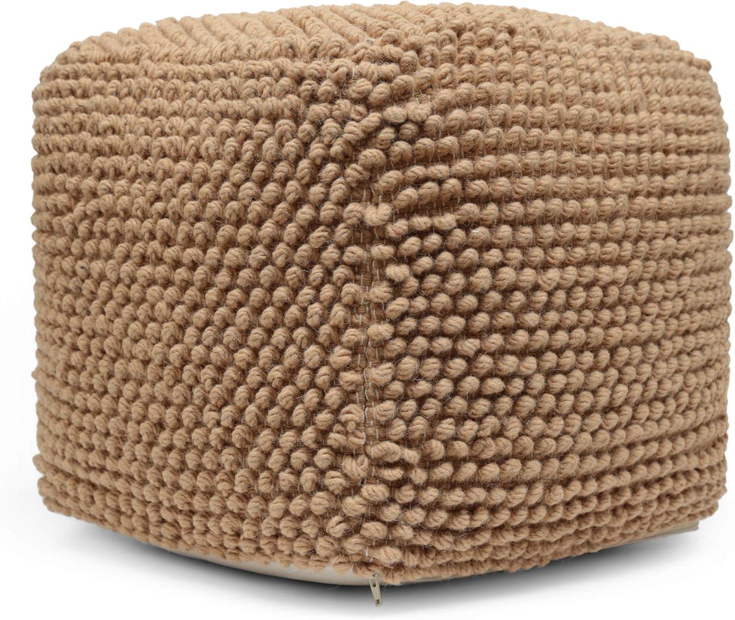 image:imageChristopher Knight Home Stekar Handcrafted Tufted Cube Pouf Wool NaturalNatrual