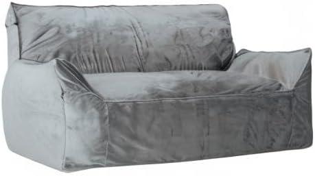 image:imageChristopher Knight Home Velie 2 Seater Oversized Bean Bag Chair with Armrests Velveteen PinkGrey