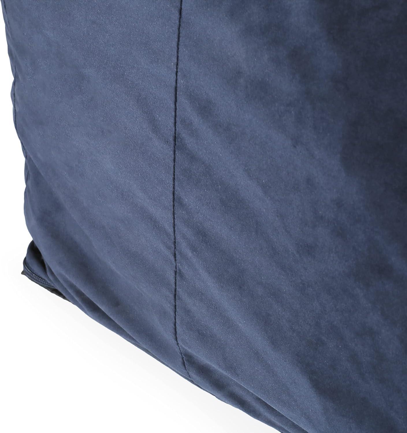 image:imageChristopher Knight Home Velie 2 Seater Oversized Bean Bag Chair with Armrests Velveteen PinkMidnight Blue