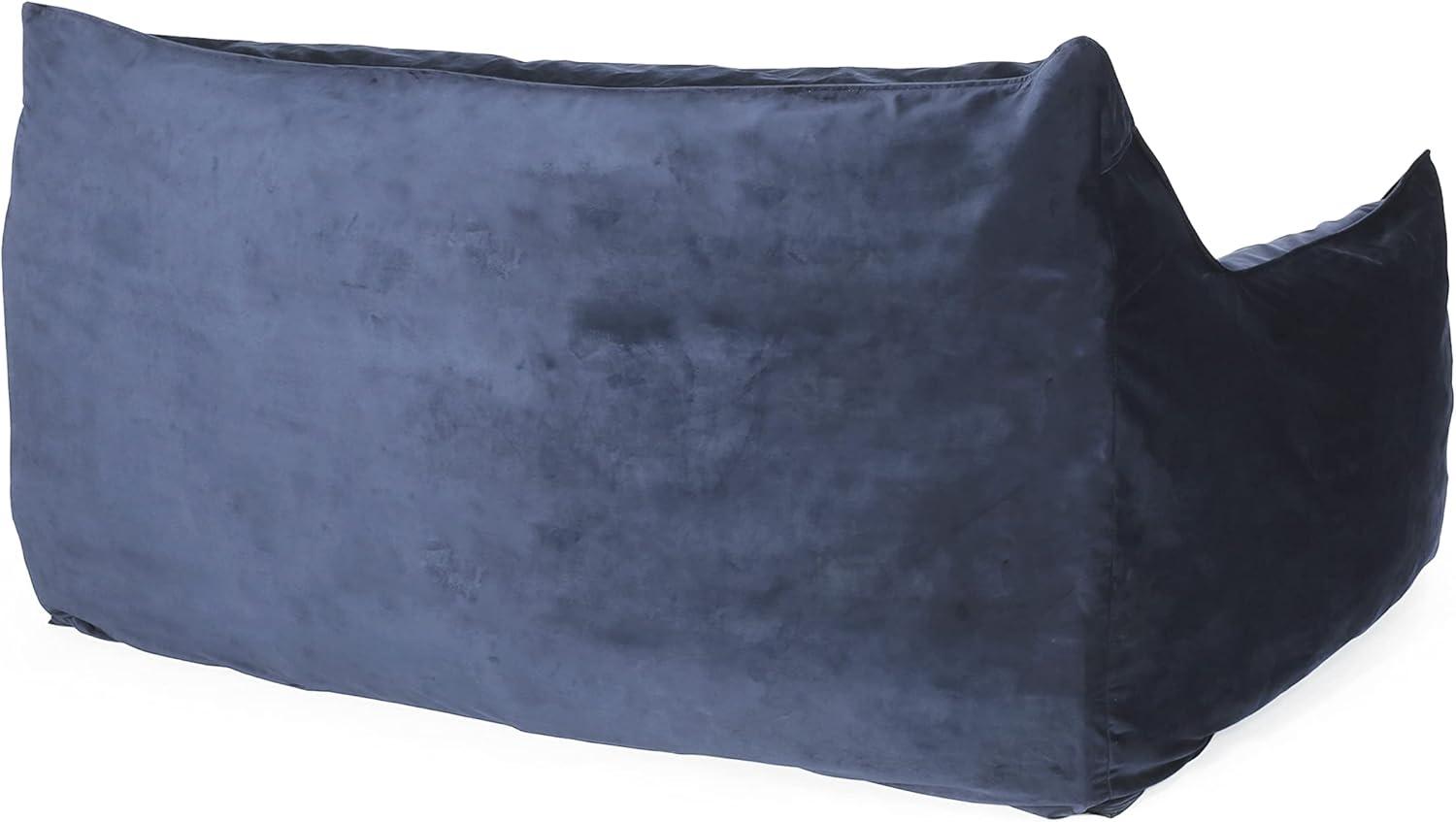 image:imageChristopher Knight Home Velie 2 Seater Oversized Bean Bag Chair with Armrests Velveteen PinkMidnight Blue