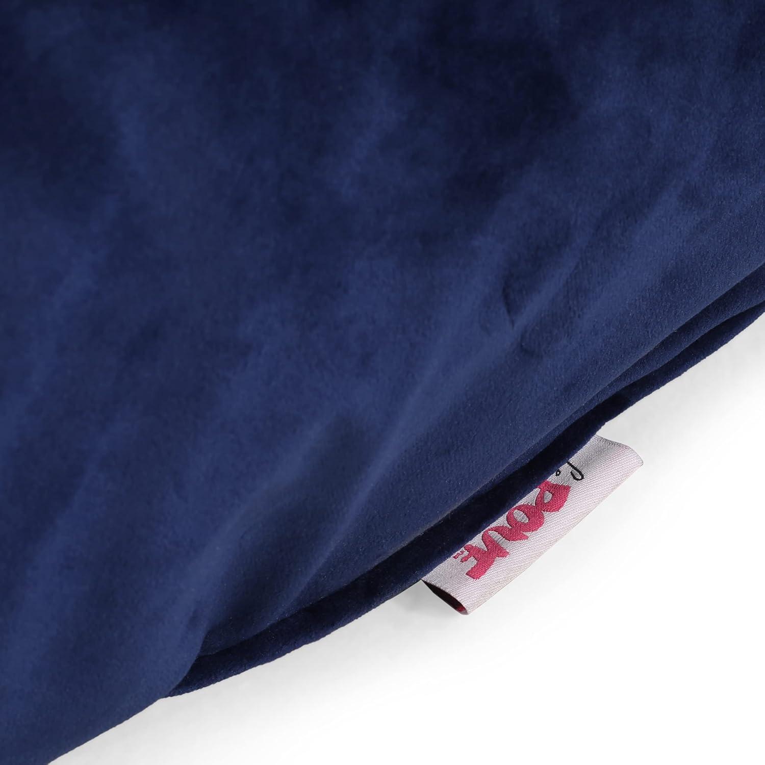 image:imageChristopher Knight Home Velie 2 Seater Oversized Bean Bag Chair with Armrests Velveteen PinkNavy Blue