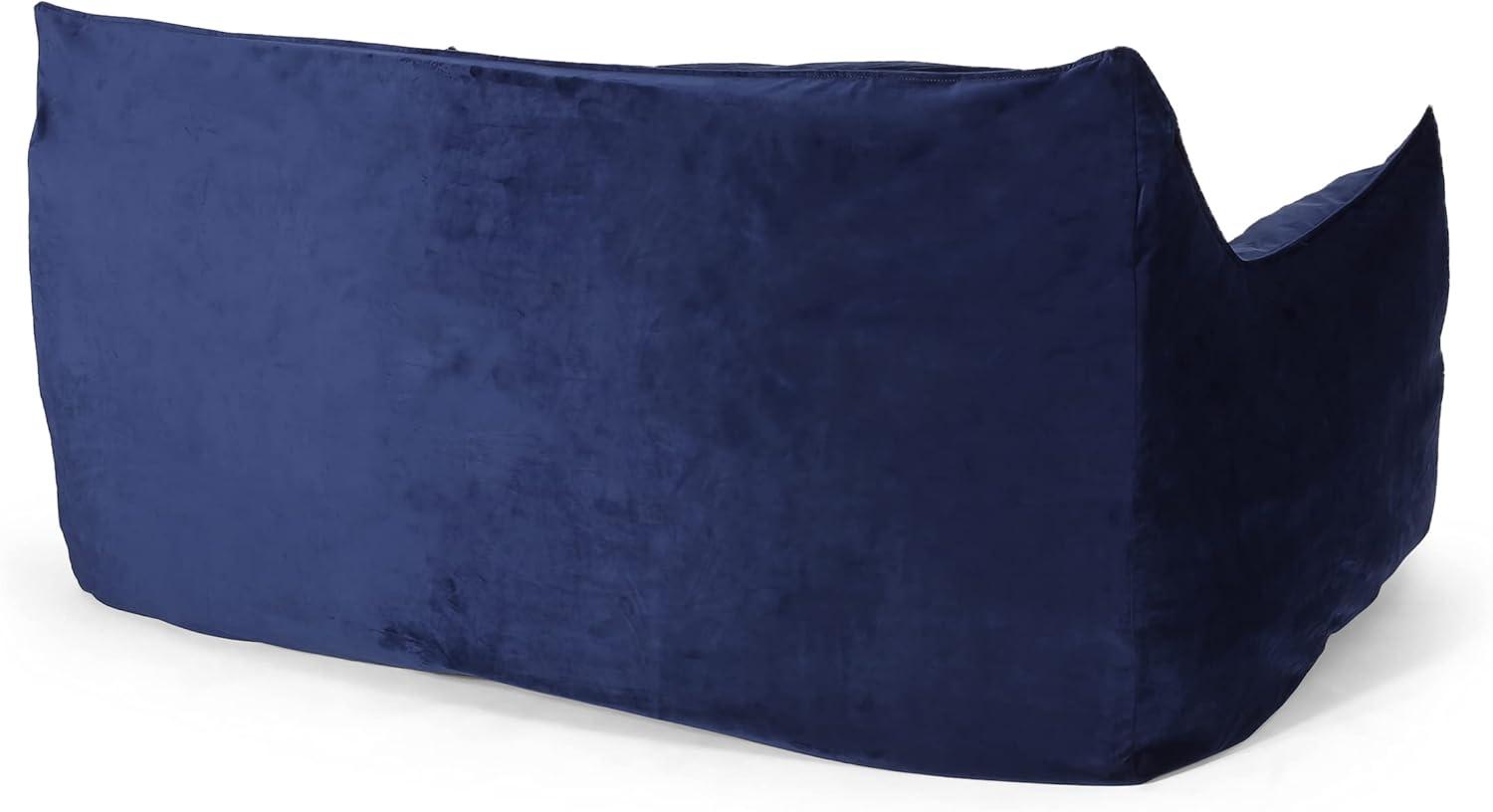 image:imageChristopher Knight Home Velie 2 Seater Oversized Bean Bag Chair with Armrests Velveteen PinkNavy Blue