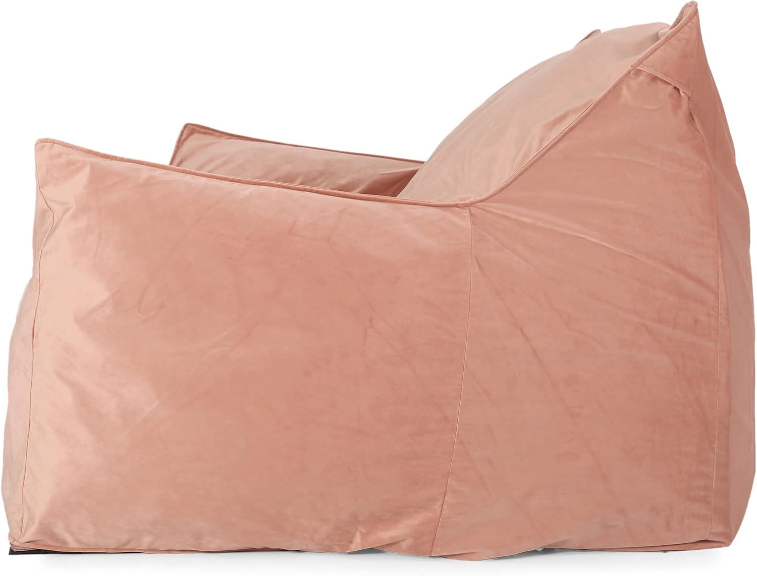 image:imageChristopher Knight Home Velie 2 Seater Oversized Bean Bag Chair with Armrests Velveteen PinkPink