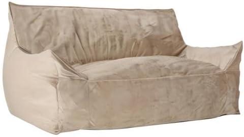 image:imageChristopher Knight Home Velie 2 Seater Oversized Bean Bag Chair with Armrests Velveteen PinkTaupe