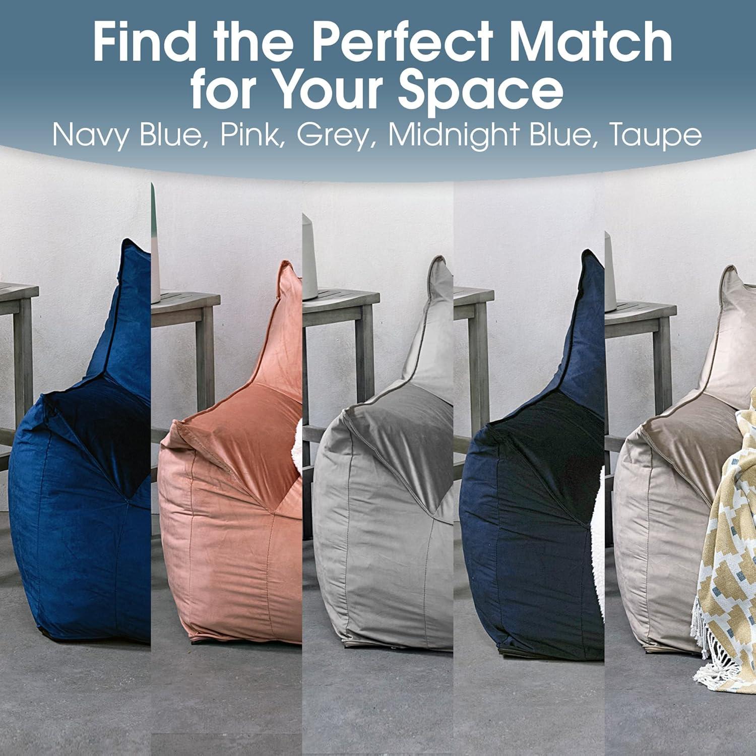 image:imageChristopher Knight Home Velie 2 Seater Oversized Bean Bag Chair with Armrests Velveteen PinkTaupe