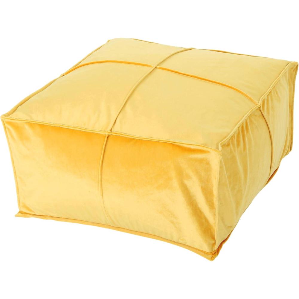 image:imageChristopher Knight Home Cytheria Smoke Velvet Square Bean Bag OttomanHoney