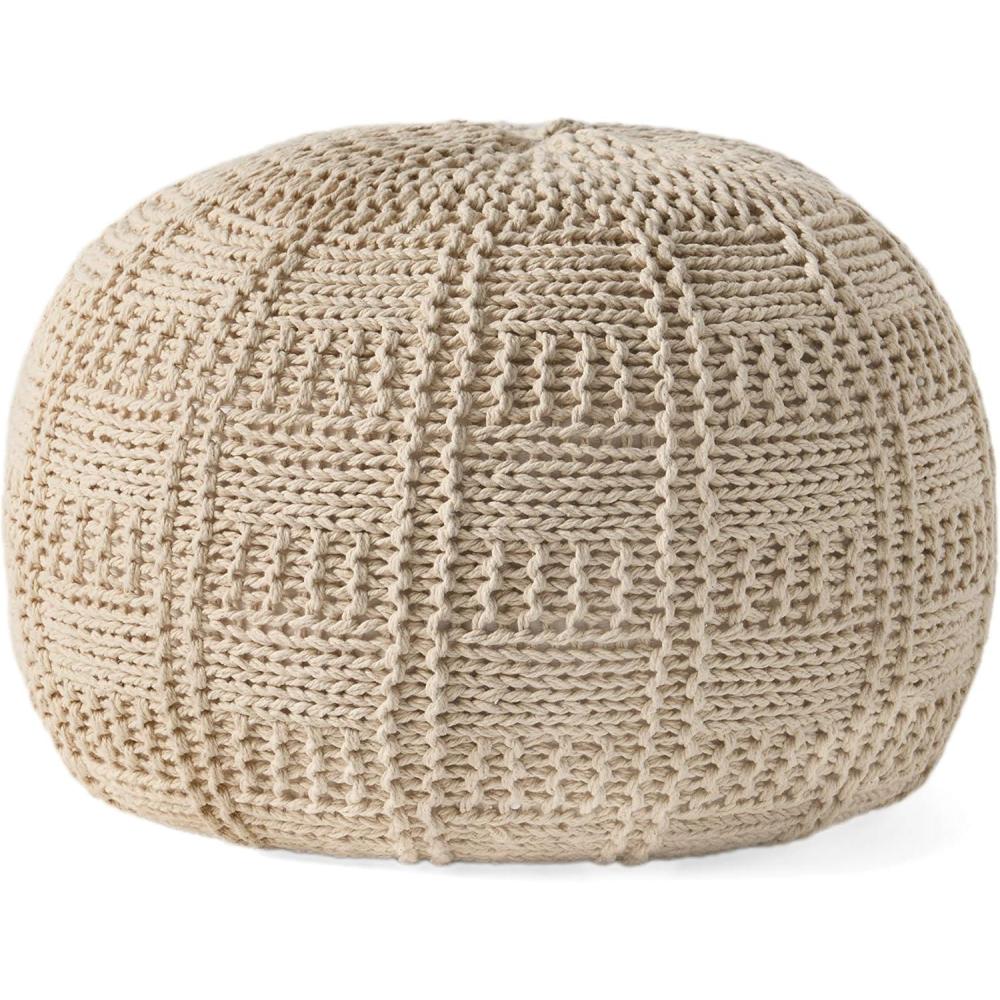 image:imageChristopher Knight Home Hortense Pouf GrayIvory