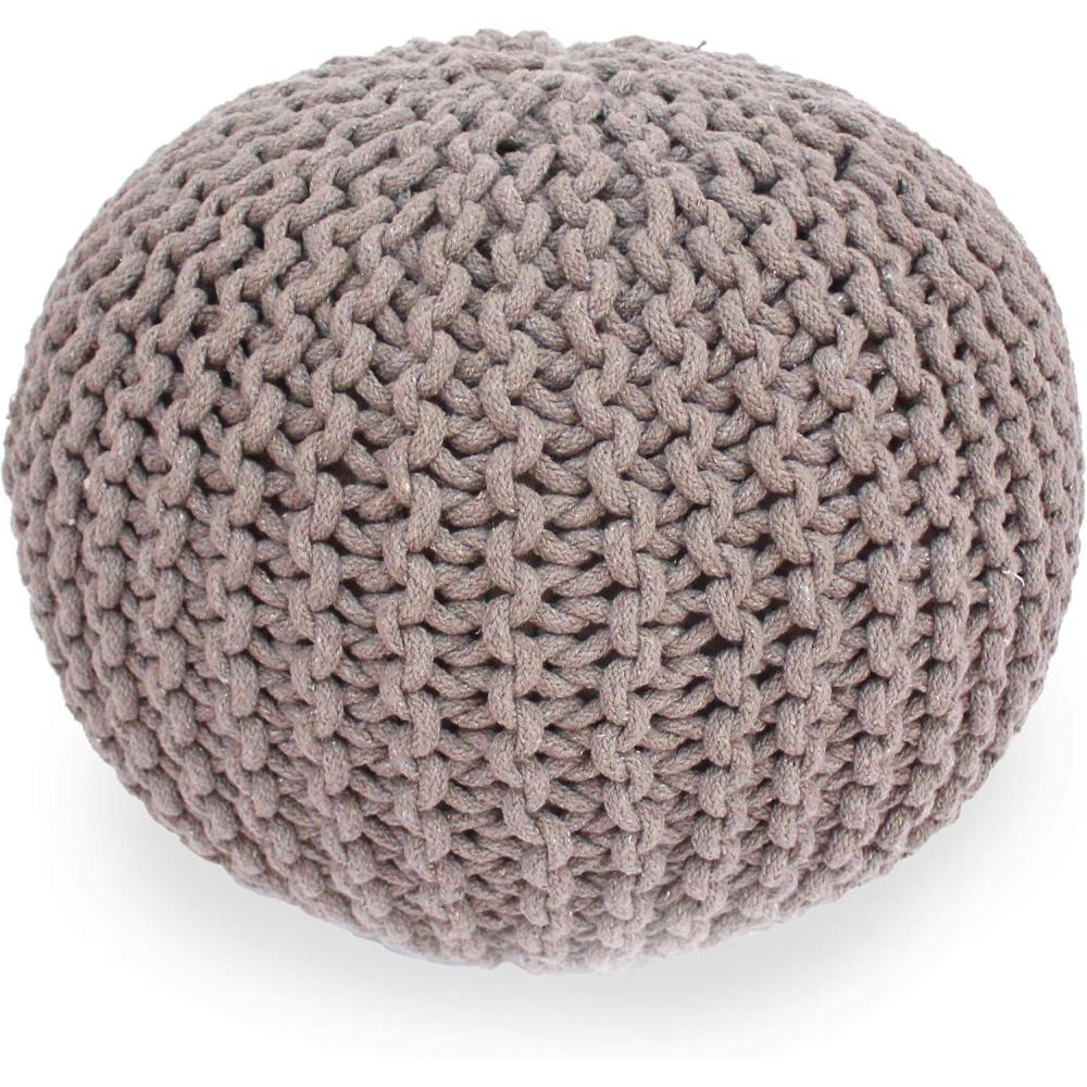 image:imageChristopher Knight Home Malibu Fabric Pouf IvoryBrown