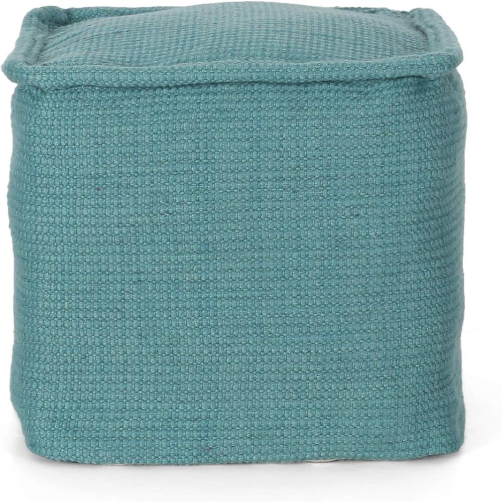 image:imageChristopher Knight Home Malibu Fabric Pouf IvoryTeal