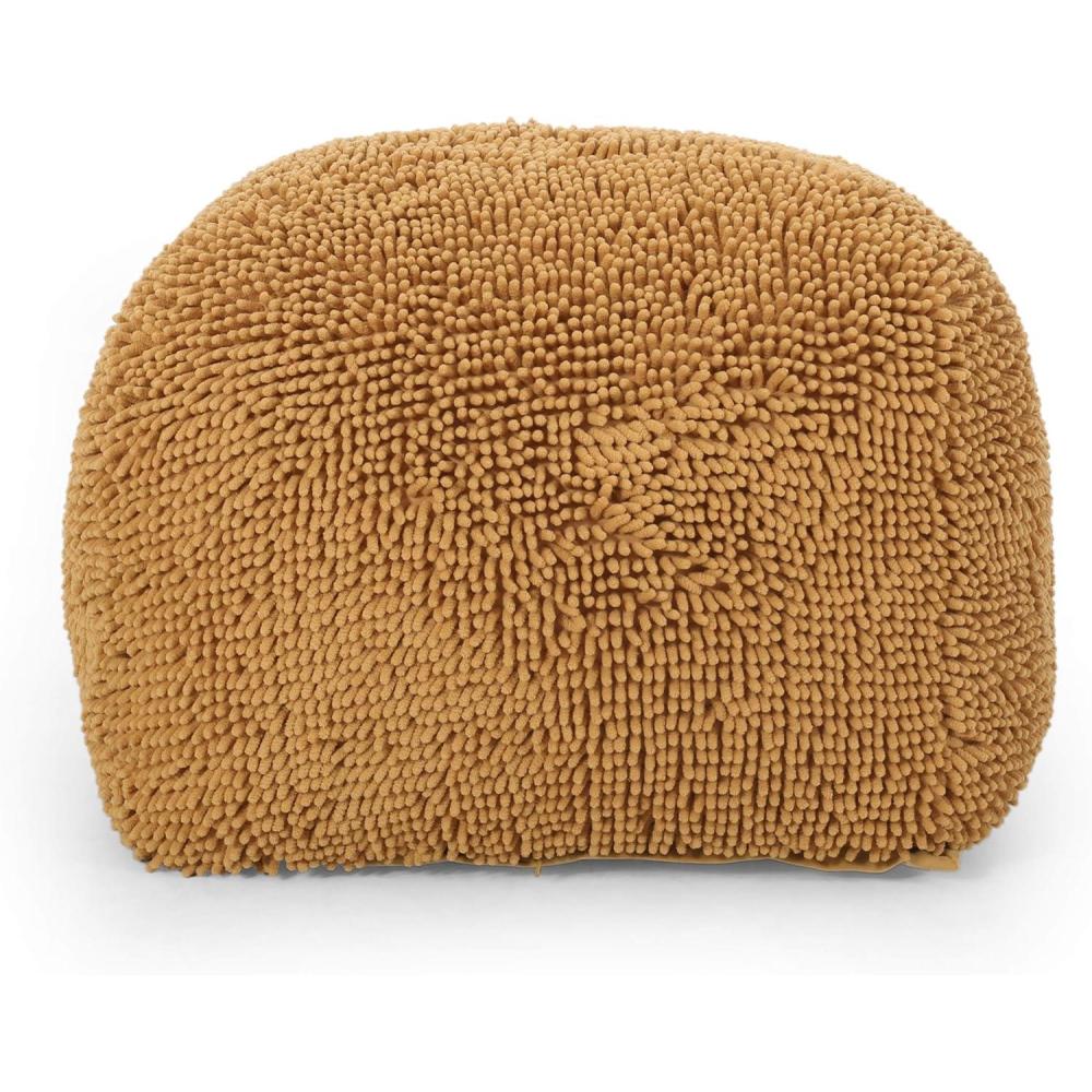 image:imageChristopher Knight Home Moloney Round Pouf  Microfiber Chenille  LavenderYellow