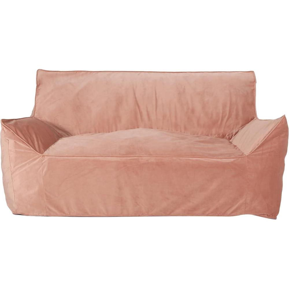 image:imageChristopher Knight Home Velie 2 Seater Oversized Bean Bag Chair with Armrests Velveteen PinkPink