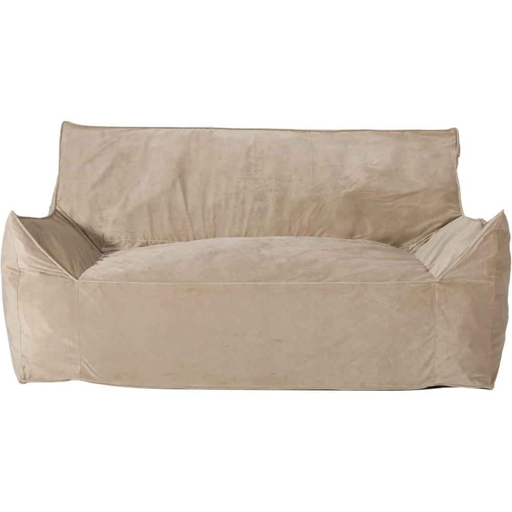 image:imageChristopher Knight Home Velie 2 Seater Oversized Bean Bag Chair with Armrests Velveteen PinkTaupe
