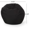 Christopher Knight Home 313639 Bean Bag, Light Gray Small(Black)