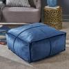 Christopher Knight Home Cytheria Smoke Velvet Square Bean Bag Ottoman(Cobalt)