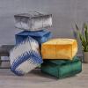 Christopher Knight Home Cytheria Smoke Velvet Square Bean Bag Ottoman(Cobalt)