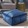 Christopher Knight Home Cytheria Smoke Velvet Square Bean Bag Ottoman(Cobalt)