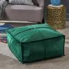 Christopher Knight Home Cytheria Smoke Velvet Square Bean Bag Ottoman(Emerald)