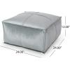 Christopher Knight Home Cytheria Smoke Velvet Square Bean Bag Ottoman(Seafoam Blue)