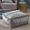 Christopher Knight Home Cytheria Smoke Velvet Square Bean Bag Ottoman(Smoke)