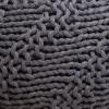 Christopher Knight Home Hazel Indoor / Outdoor Fabric Weave Pouf, Dark Grey Small