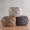 Christopher Knight Home Hazel Indoor / Outdoor Fabric Weave Pouf, Dark Grey Small
