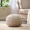 Christopher Knight Home Hortense Pouf, Gray(Ivory)