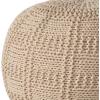 Christopher Knight Home Hortense Pouf, Gray(Ivory)