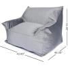 Christopher Knight Home Loubar Bean Bag Chair with Armrests – Velveteen – Black(Grey)