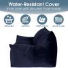 Christopher Knight Home Loubar Bean Bag Chair with Armrests – Velveteen – Black(Midnight Blue)