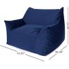 Christopher Knight Home Loubar Bean Bag Chair with Armrests – Velveteen – Black(Midnight Blue)