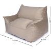 Christopher Knight Home Loubar Bean Bag Chair with Armrests – Velveteen – Black(Taupe)