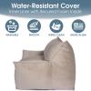 Christopher Knight Home Loubar Bean Bag Chair with Armrests – Velveteen – Black(Taupe)