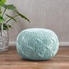 Christopher Knight Home Malibu Fabric Pouf, Ivory(Aqua)