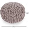 Christopher Knight Home Malibu Fabric Pouf, Ivory(Brown)