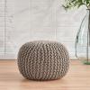 Christopher Knight Home Malibu Fabric Pouf, Ivory(Brown)