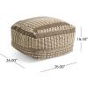 Christopher Knight Home Malibu Fabric Pouf, Ivory(Gray  White)