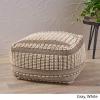 Christopher Knight Home Malibu Fabric Pouf, Ivory(Gray  White)