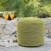 Christopher Knight Home Malibu Fabric Pouf, Ivory(Green)