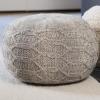 Christopher Knight Home Malibu Fabric Pouf, Ivory(Grey)