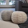Christopher Knight Home Malibu Fabric Pouf, Ivory(Ivory)