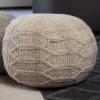Christopher Knight Home Malibu Fabric Pouf, Ivory(Ivory)