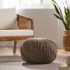 Christopher Knight Home Malibu Fabric Pouf, Ivory(Light Brown)