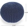 Christopher Knight Home Malibu Fabric Pouf, Ivory(Navy Blue)